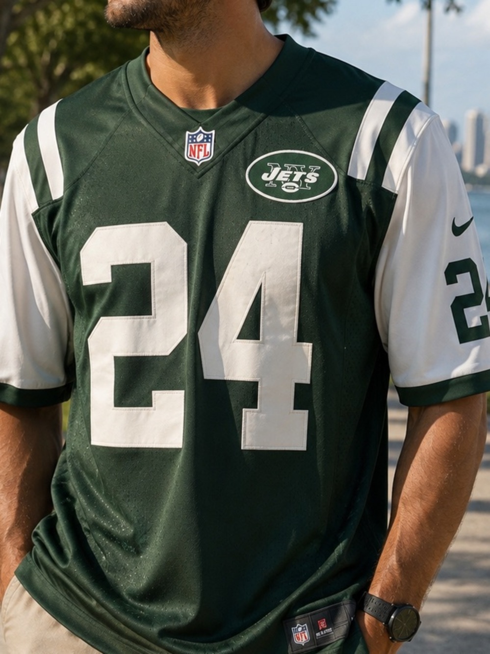 Nike New York Jets Green White #24 Football Jersey